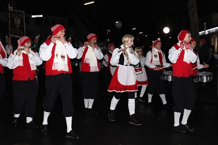 Fackelzug zur Abholung des Prinzen des Festkomitee Worringer Karneval von 1886 e.V. am 2. März 2019