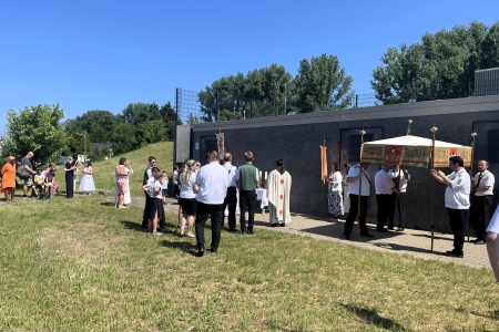 Fronleichnamsfest der katholischen Kirchengemeinde St. Pankratius Am Worringer Bruch in Köln-Rheinkassel/Langel am 19. Juni 2025